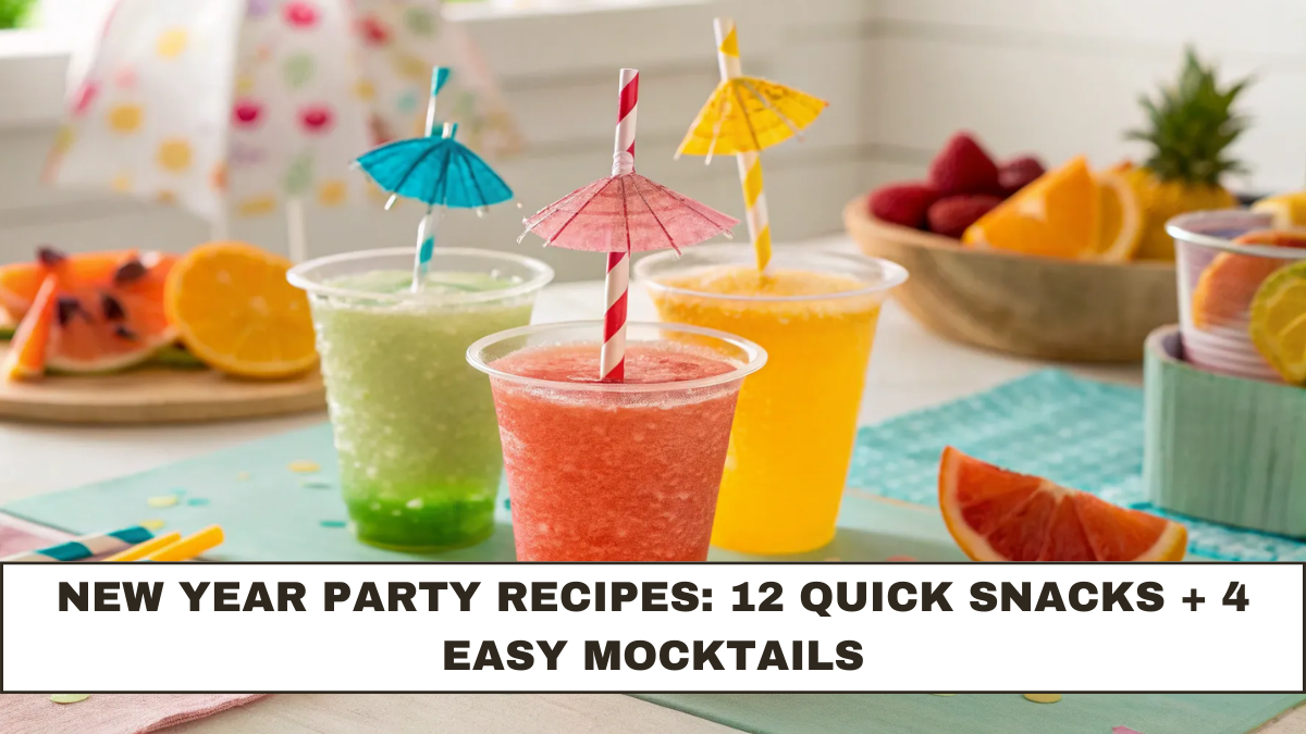 New Year Party Recipes: 12 Quick Snacks + 4 Easy Mocktails