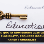 UP RTE 25% Quota Admissions 2026–27: Official Schedule, Eligibility, Required Documents and Parent Checklist