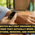 Smartwatch Battery Draining Fast? Fix Settings That Actually Work (AOD, Notifications, Sensors, and Hidden Drain)