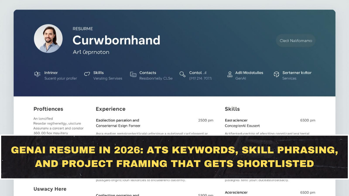 GenAI Resume in 2026: ATS Keywords, Skill Phrasing, and Project Framing That Gets Shortlisted